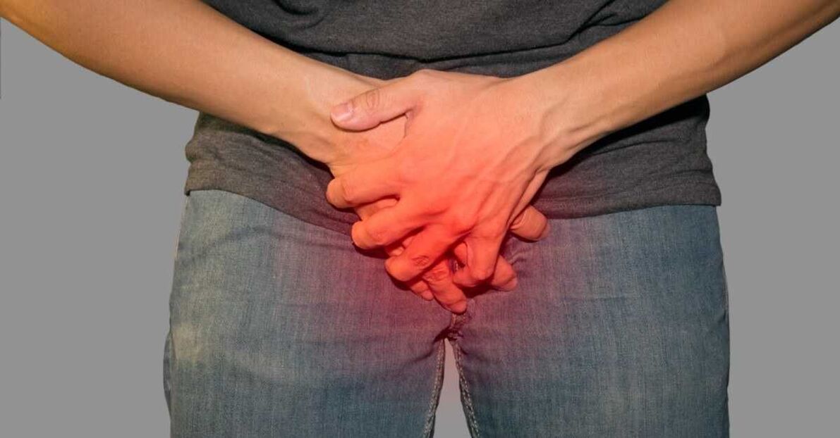 Groin pain during pathological discharge